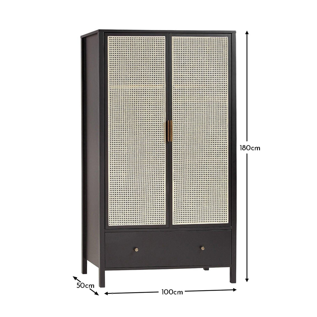 Charlie Double Wardrobe - Black
