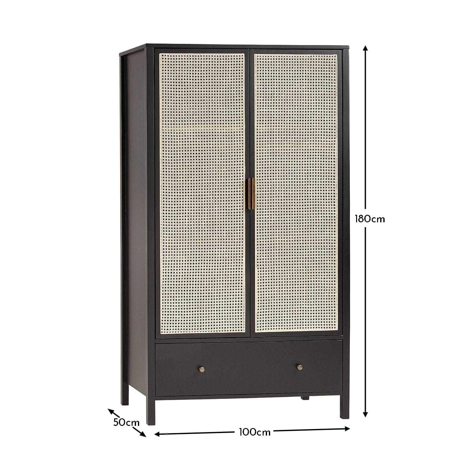 Charlie Double Wardrobe - Black