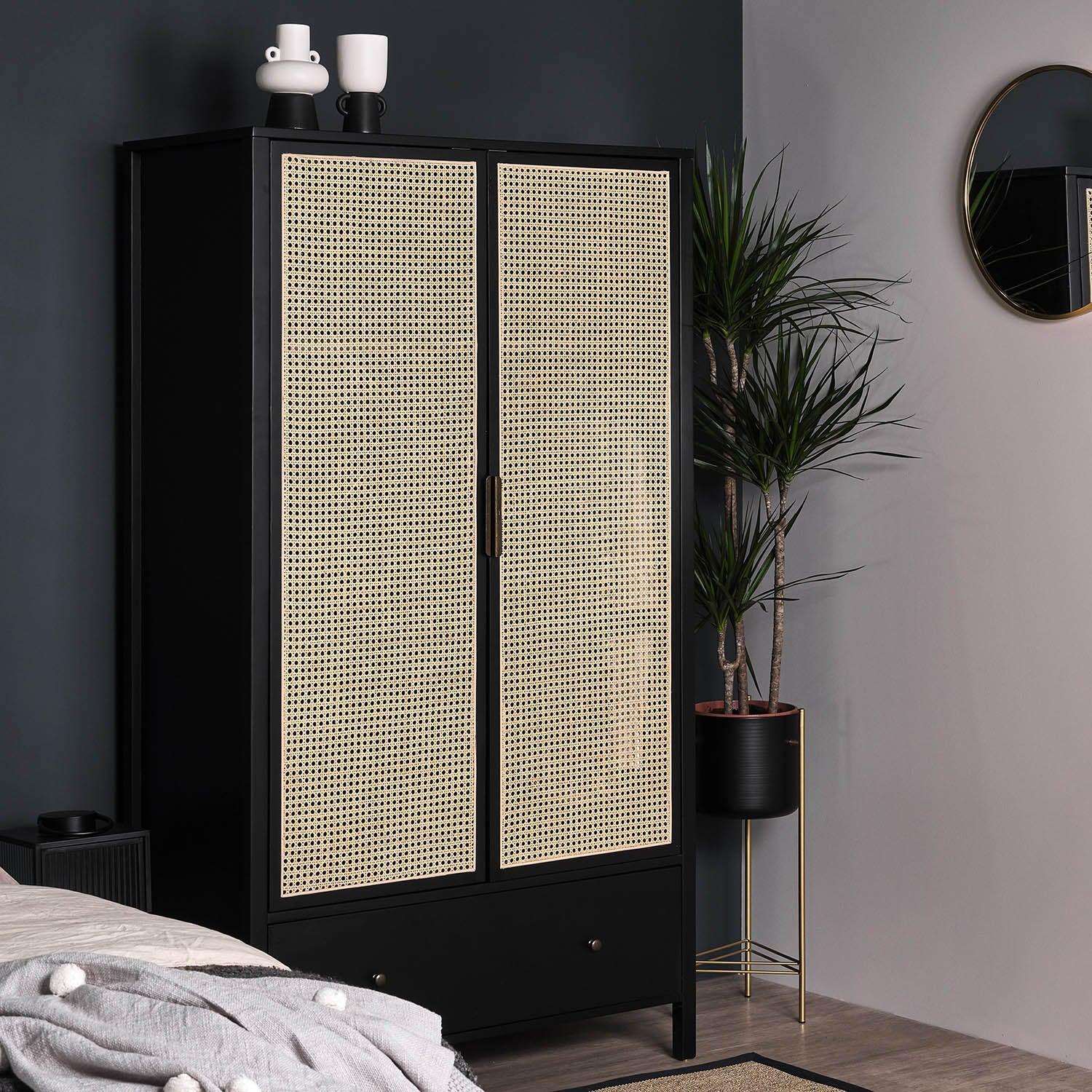 Charlie Double Wardrobe - Black