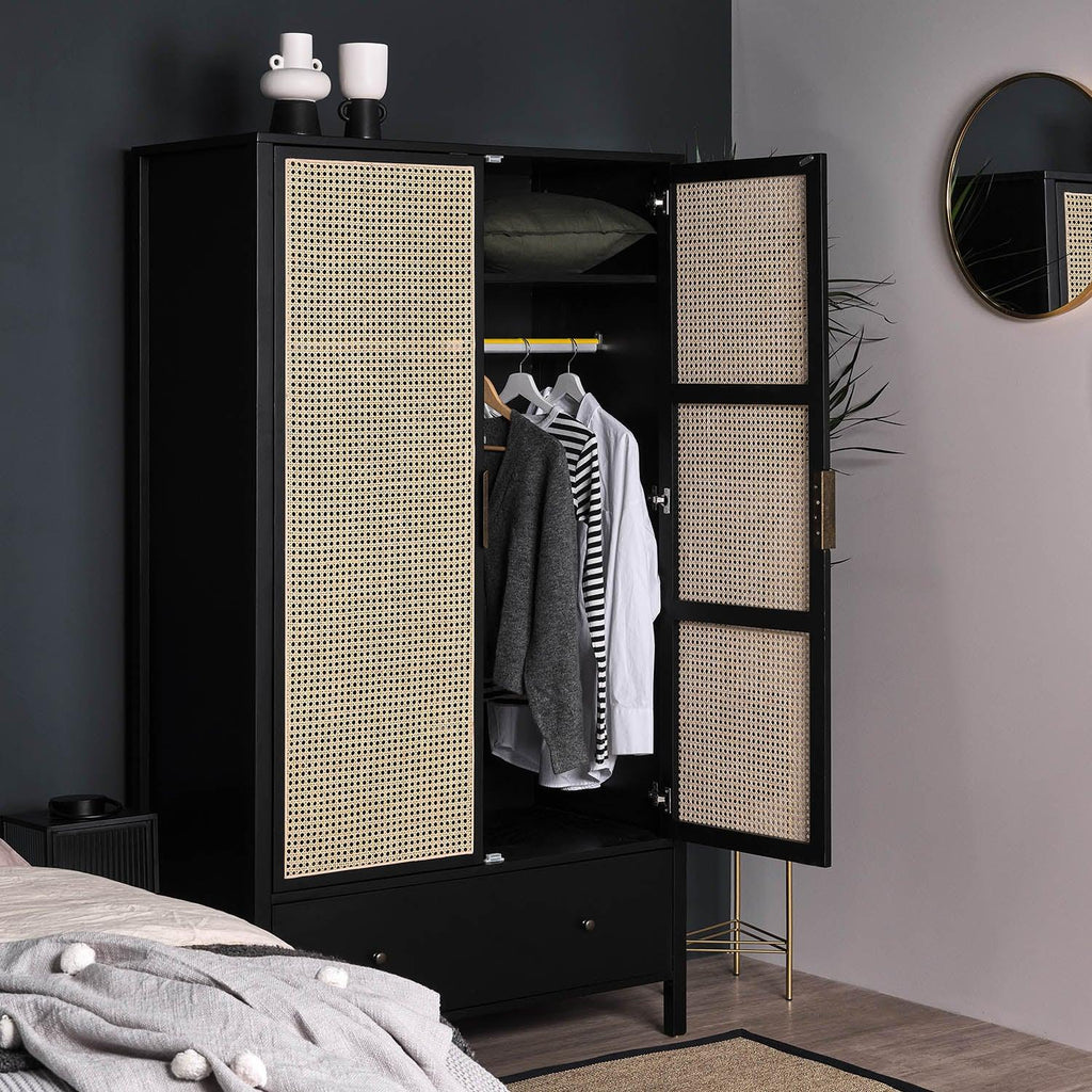 Charlie Double Wardrobe - Black