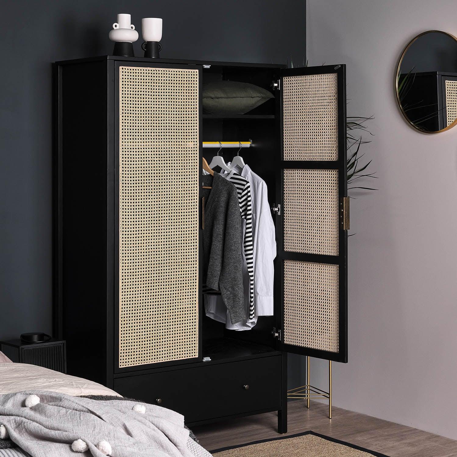 Charlie Double Wardrobe - Black