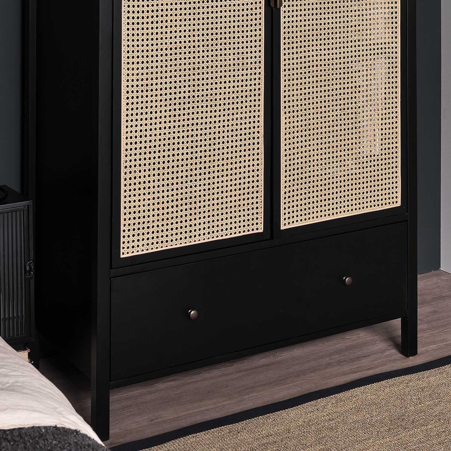 Charlie Double Wardrobe - Black