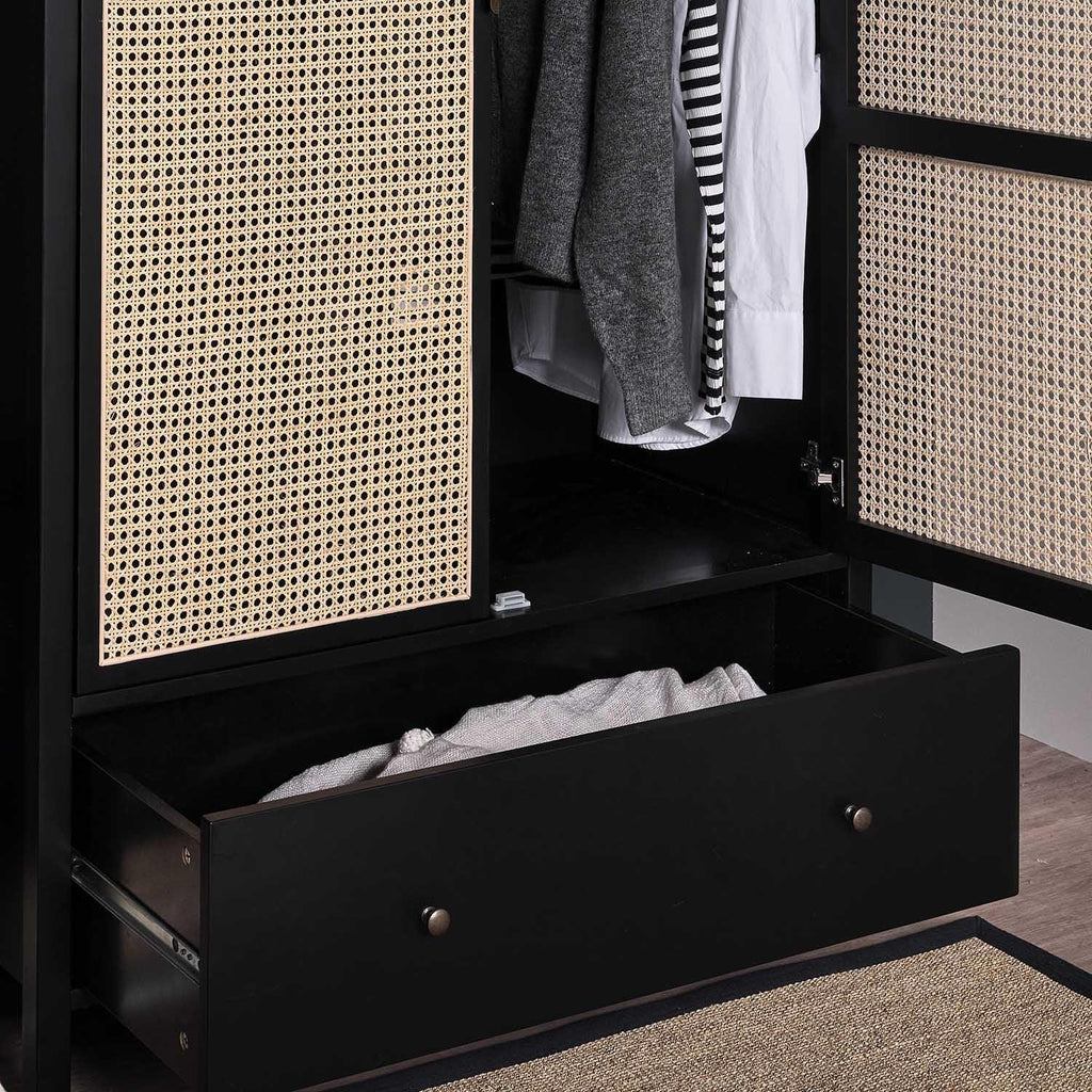 Charlie Double Wardrobe - Black
