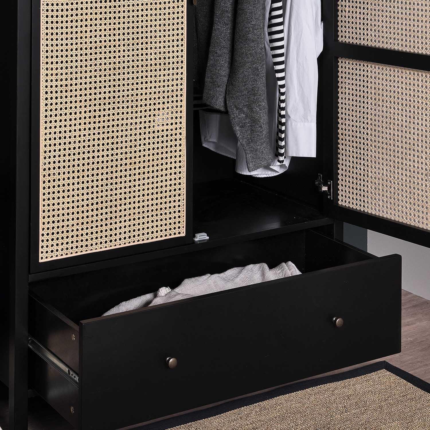 Charlie Double Wardrobe - Black