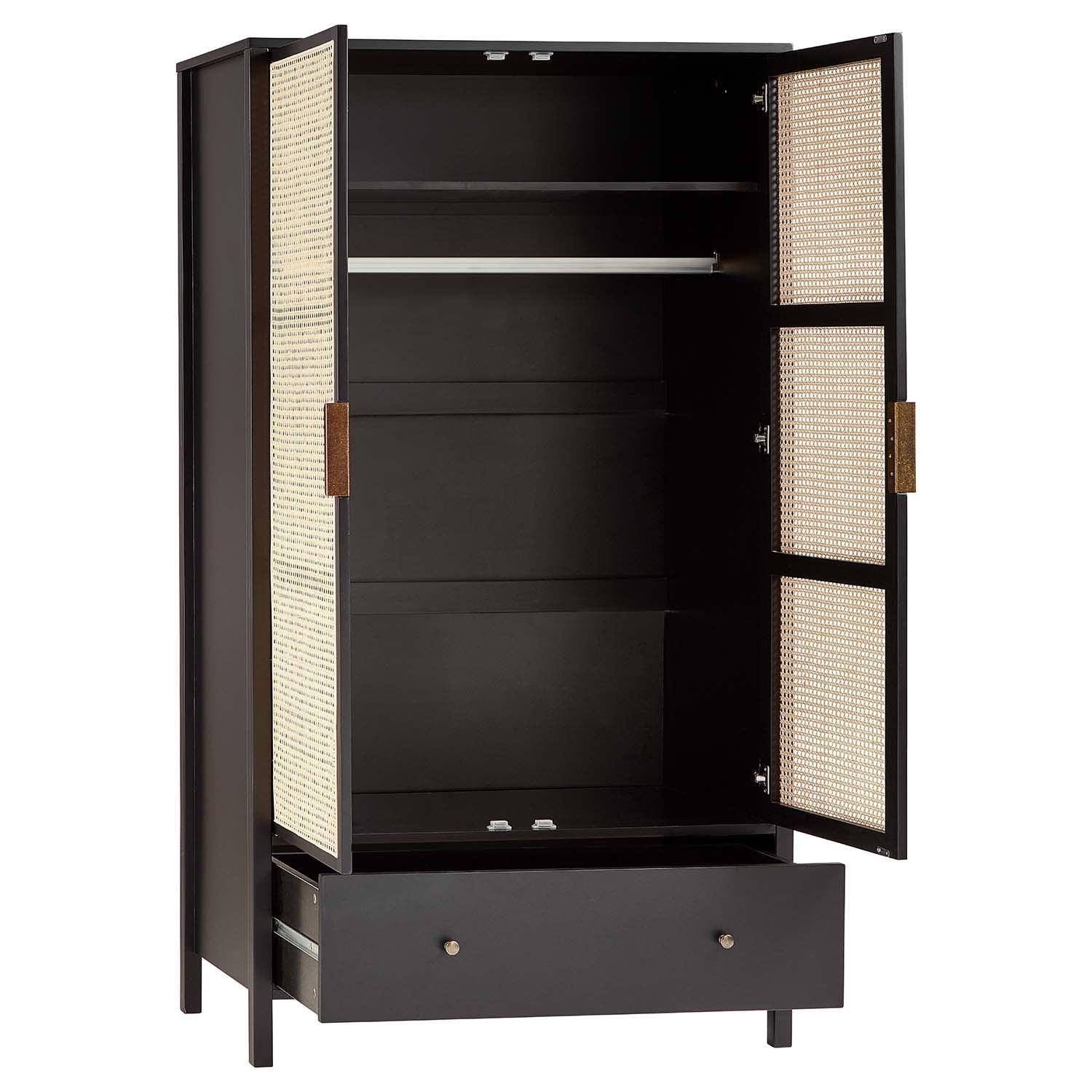 Charlie Double Wardrobe - Black