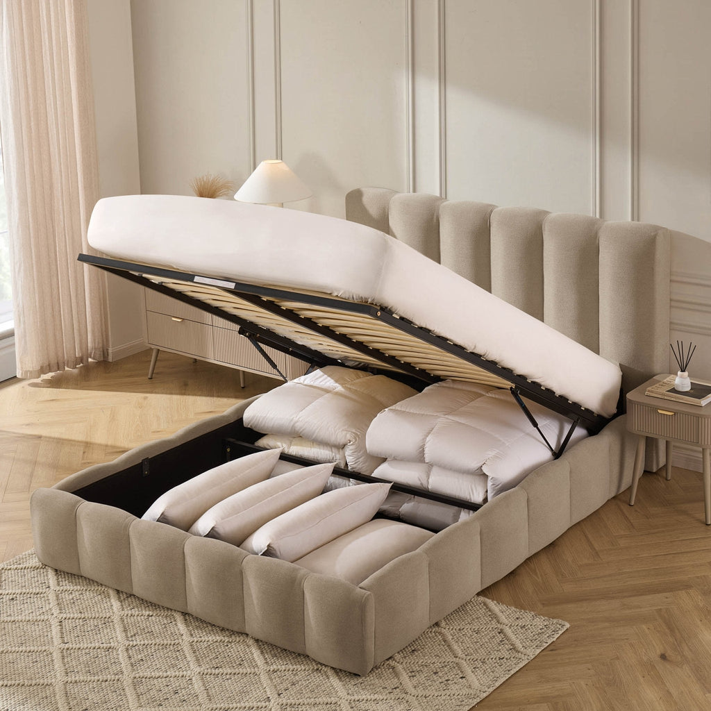 Cheshire Ottoman Storage Bed - Chenille Oatmeal