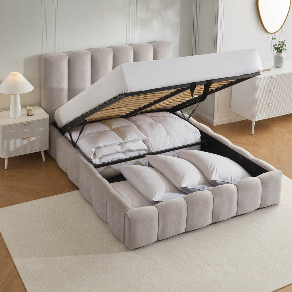 Cheshire Ottoman Storage Bed - Light Grey