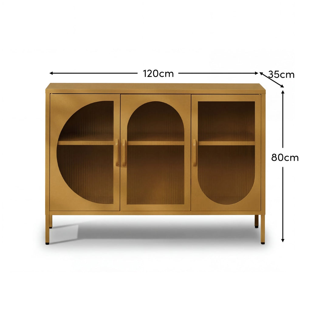 Conan 3 Door Sideboard - Mustard Yellow