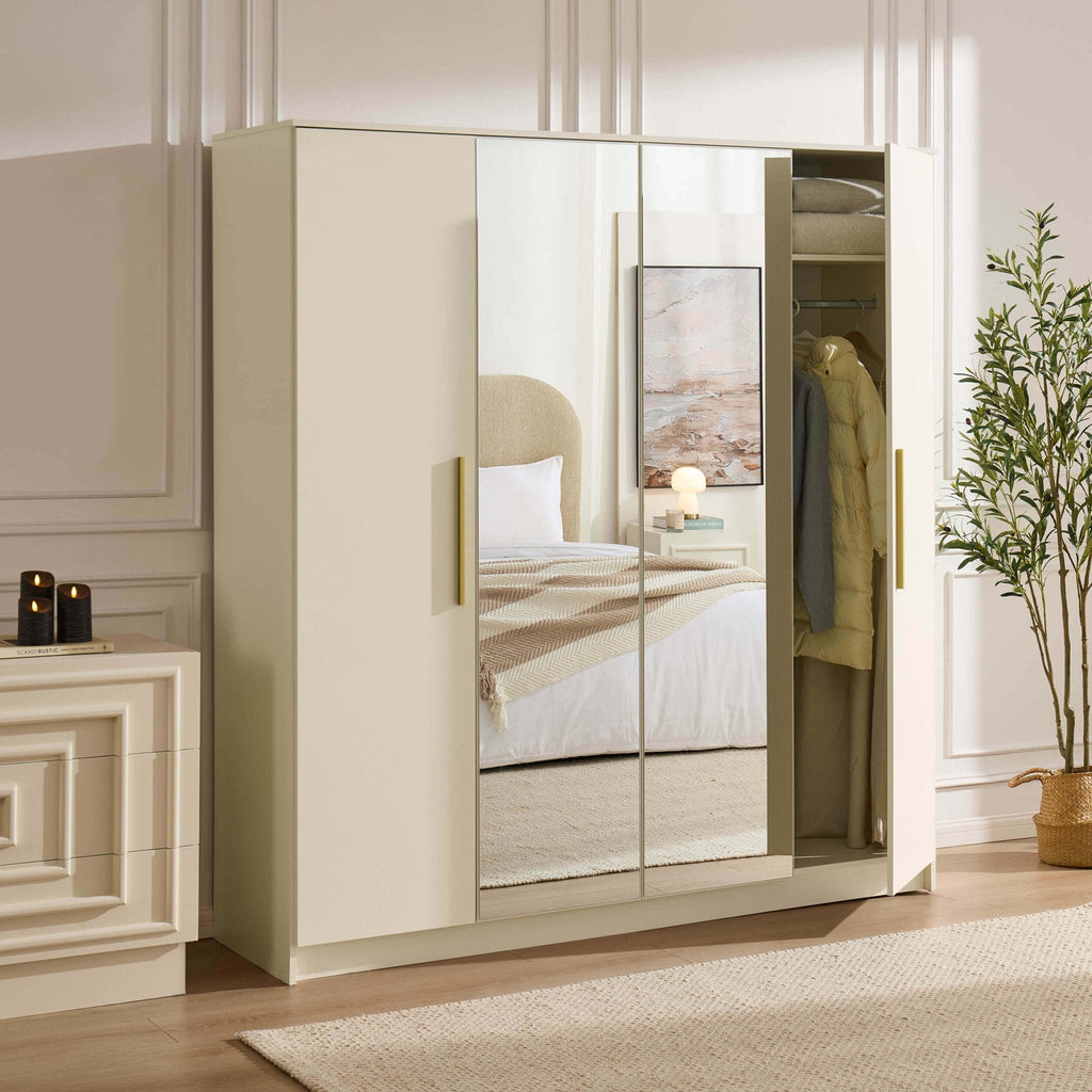 Darcey 4 Door Wardrobe - Cream