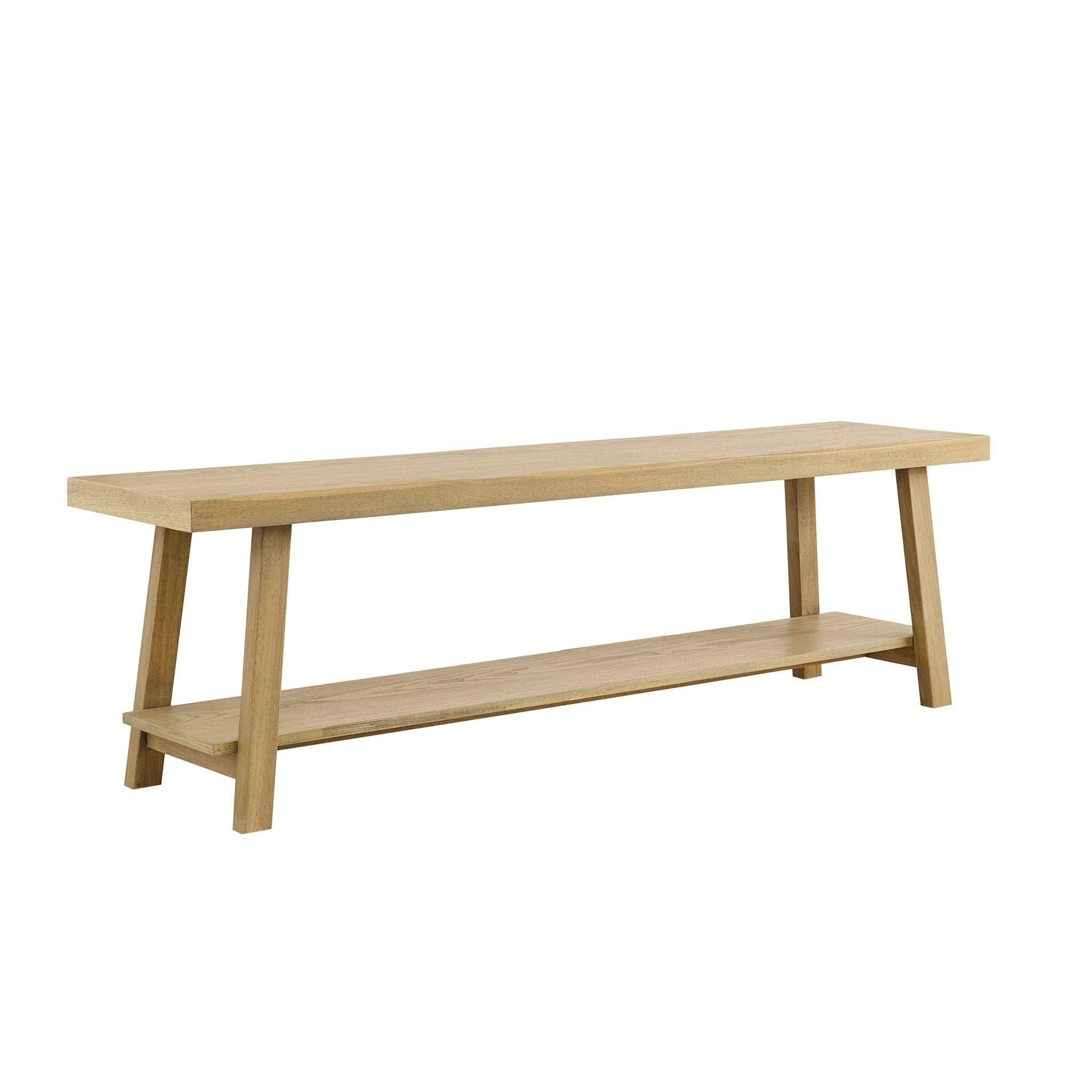 Eliza Wooden Shelf Bench - Light Wood