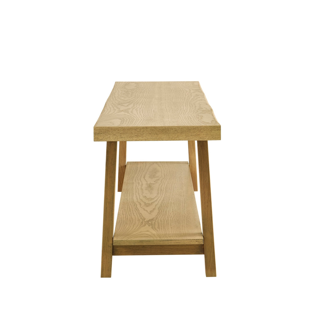 Eliza Wooden Shelf Bench - Light Wood