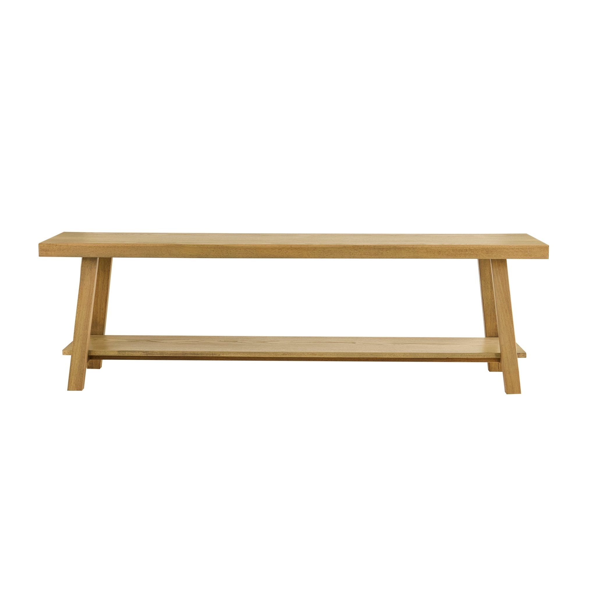 Eliza Wooden Shelf Bench - Light Wood