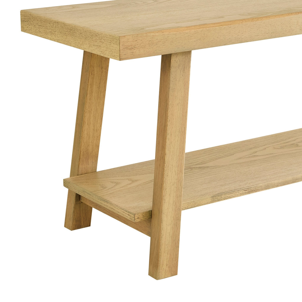 Eliza Wooden Shelf Bench - Light Wood