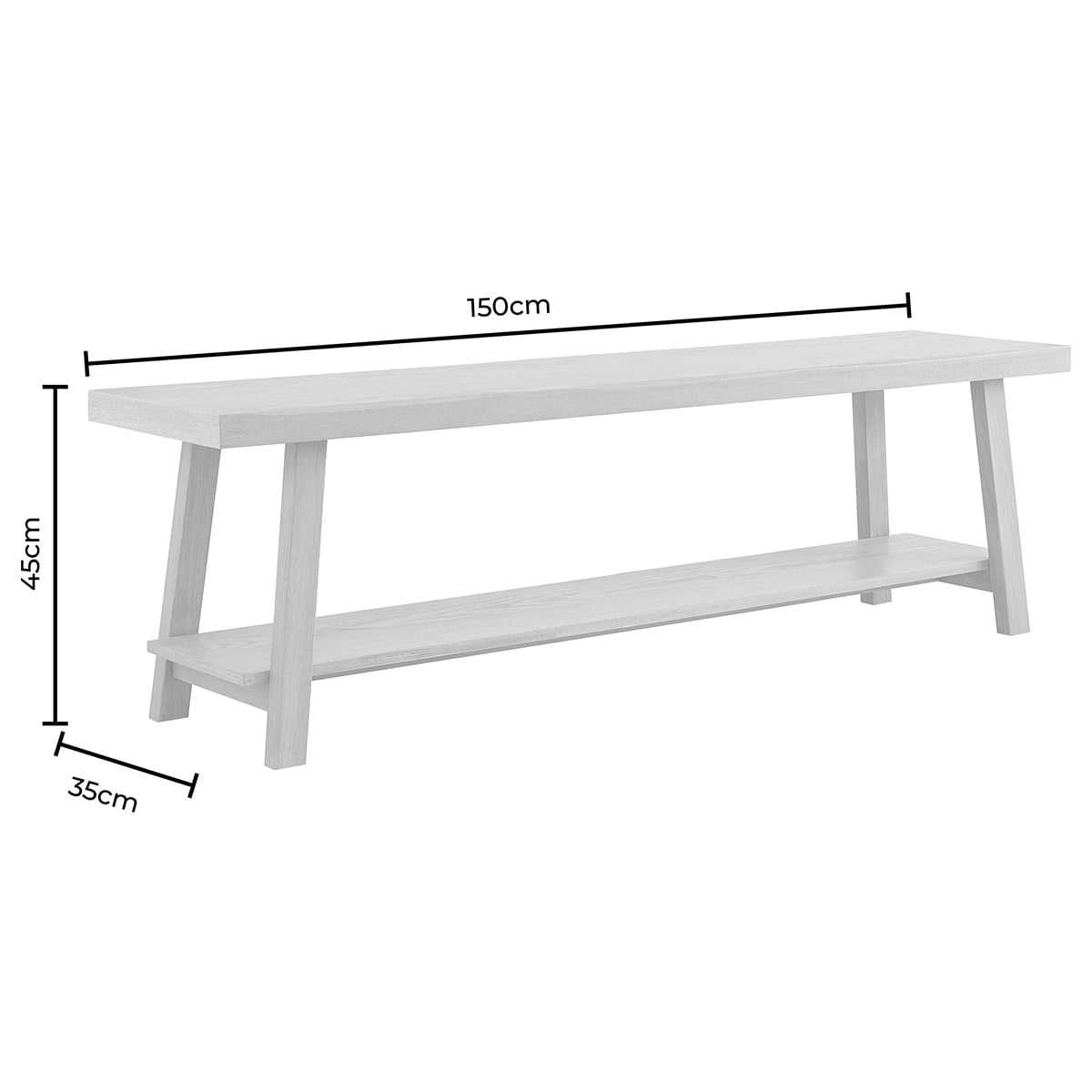 Eliza Wooden Shelf Bench - Light Wood