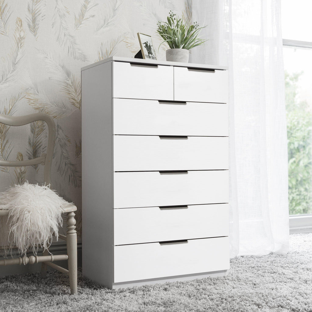Essie Wardrobe & Drawers Bedroom Set - Pure White