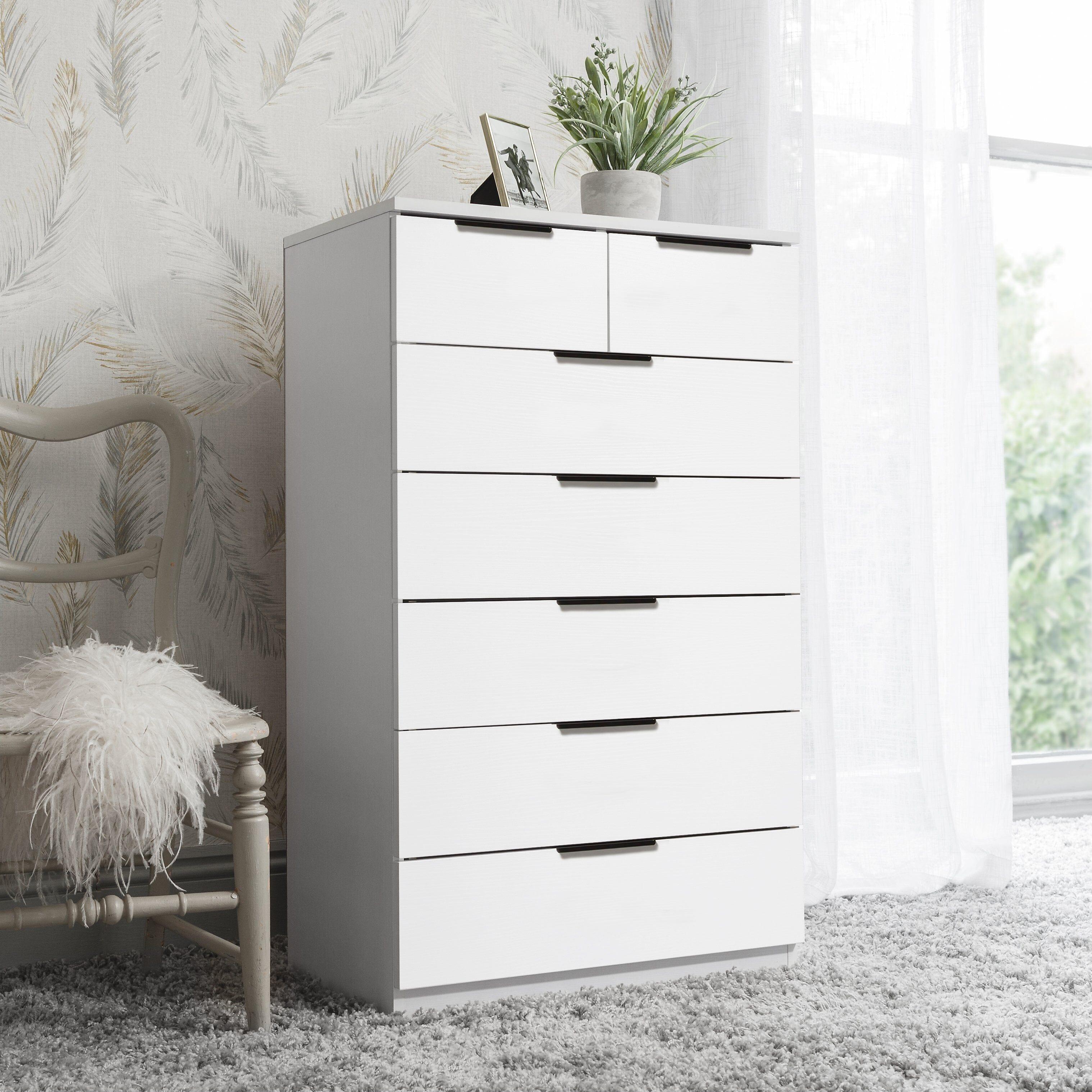 Essie Wardrobe & Drawers Bedroom Set - Pure White
