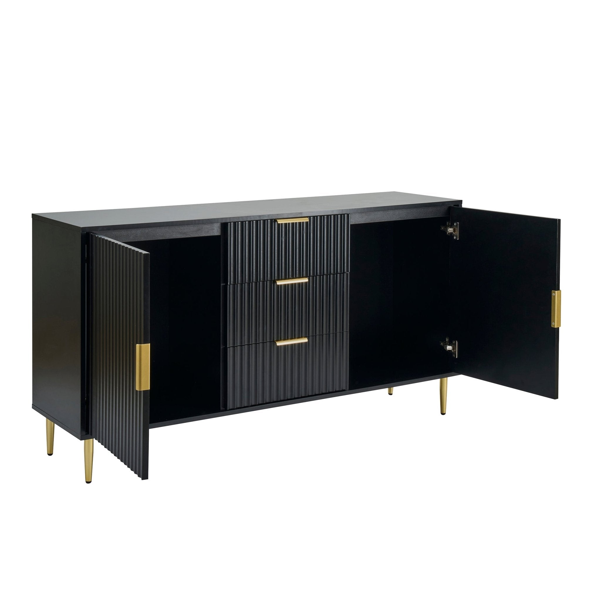 Evie 2 Door Sideboard with Drawers - Black