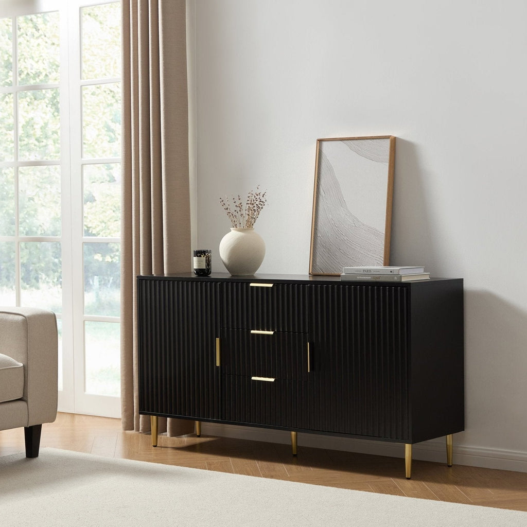 Evie 2 Door Sideboard with Drawers - Black