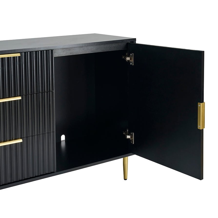 Evie 2 Door Sideboard with Drawers - Black