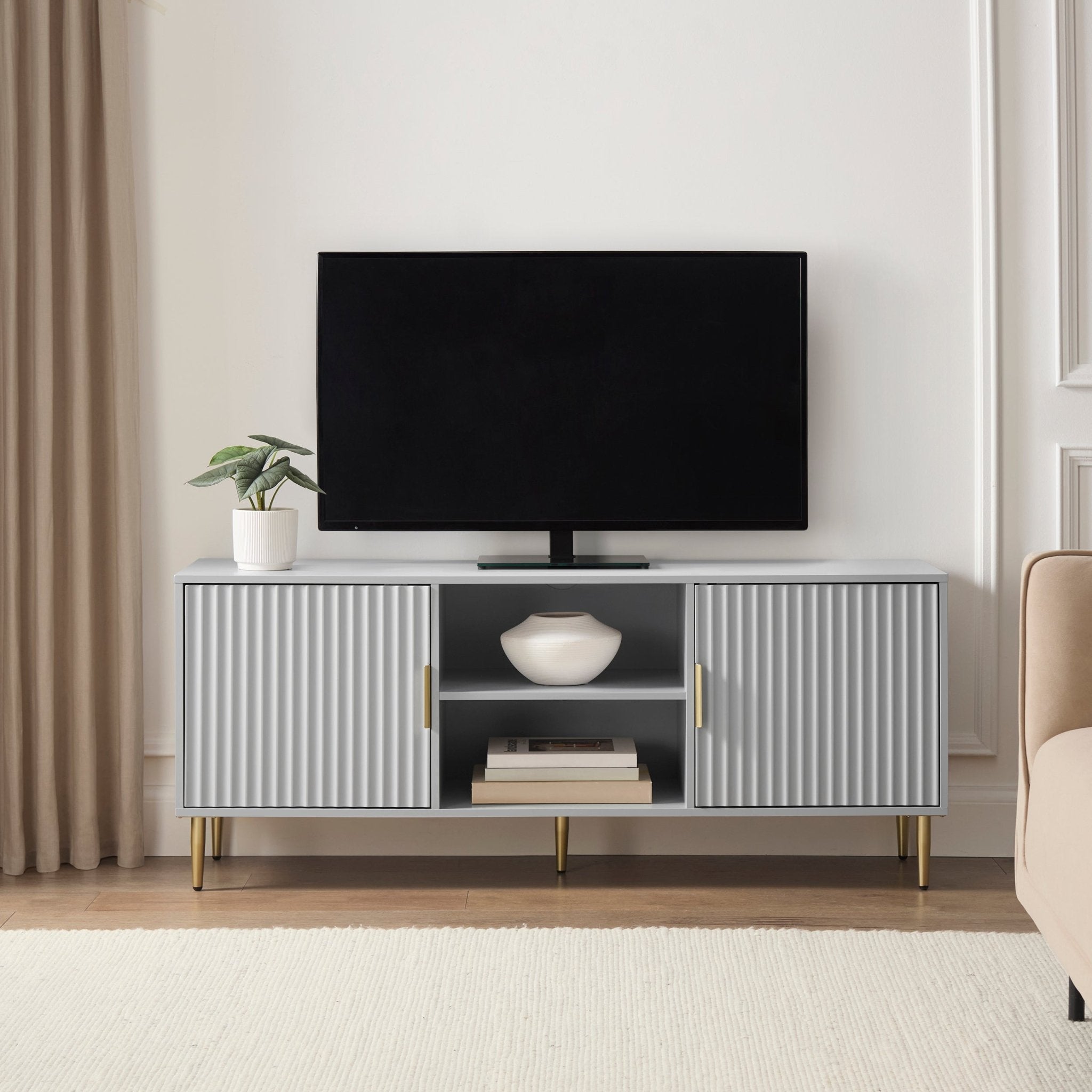 Evie TV Stand for TVs up to 65"- Grey