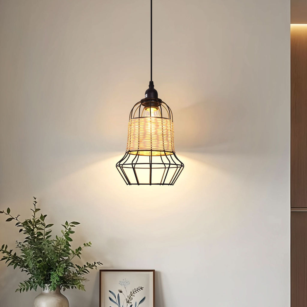 Glyph-Lightsin Basket-Inspired Bar Pendant Light Natural Rattan Pendant Lighting
