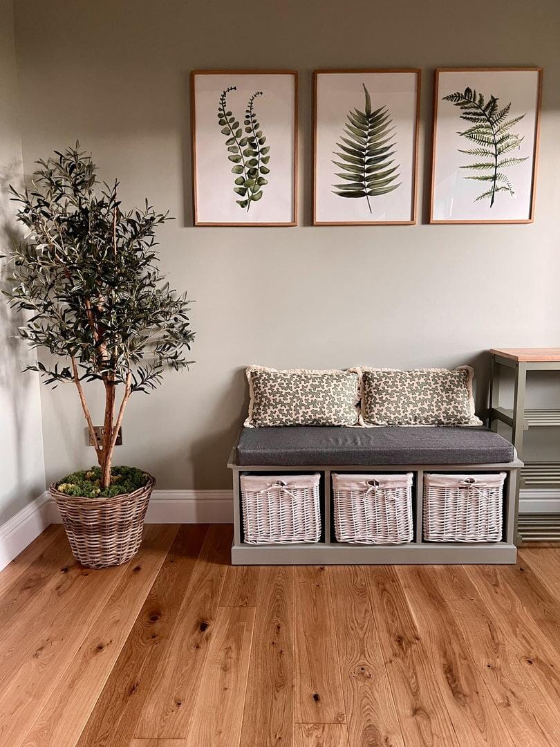 Fyfield 3 Seater Hallway Storage Bench with Storage - Grey