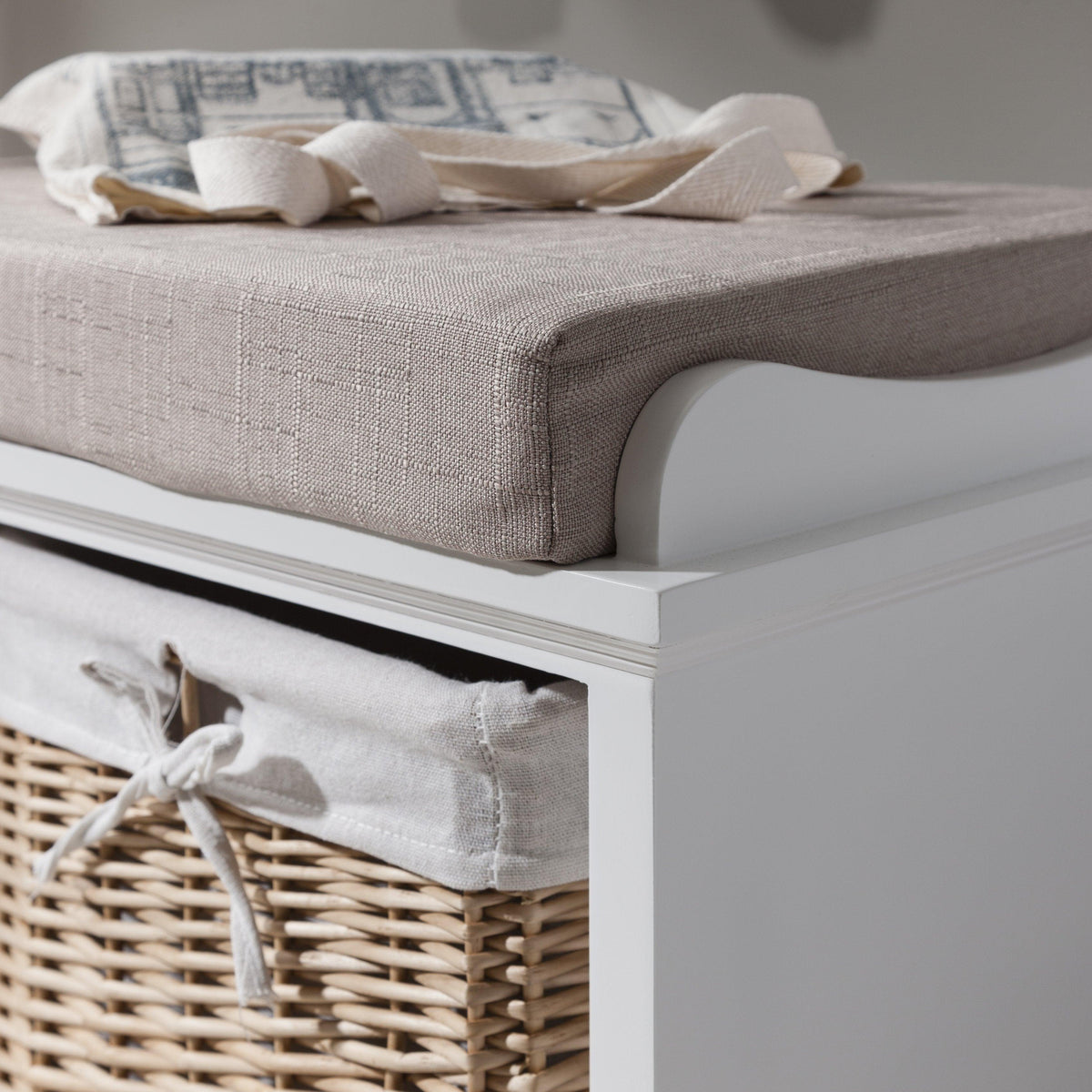 Fyfield 3 Seater Hallway Storage Bench with Storage - White