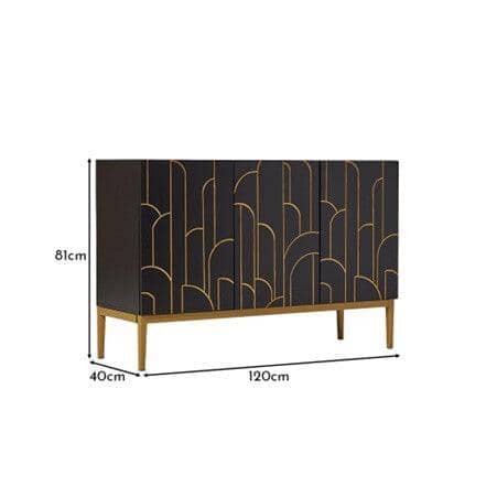 Gatsby 3 Door Sideboard - Noir Black