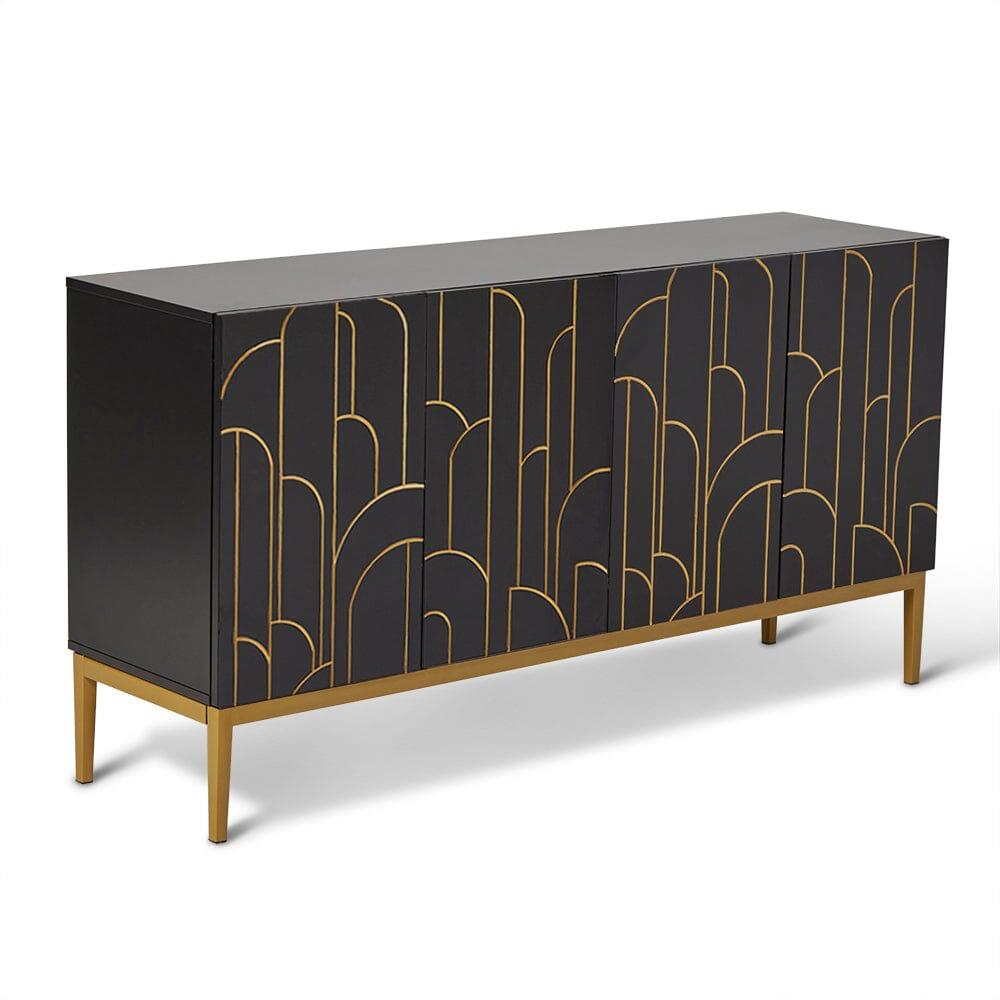 Gatsby Large 4 Door Sideboard - Noir Black
