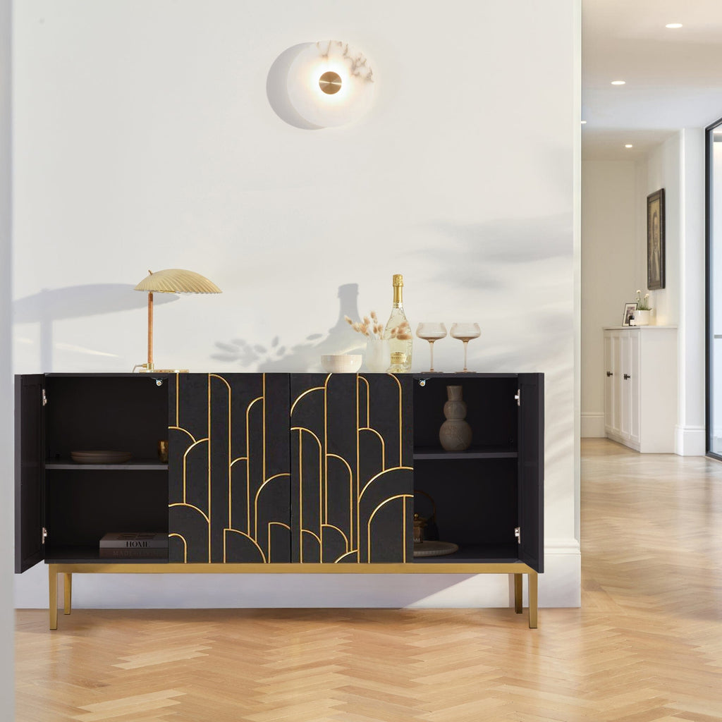 Gatsby Large 4 Door Sideboard - Noir Black
