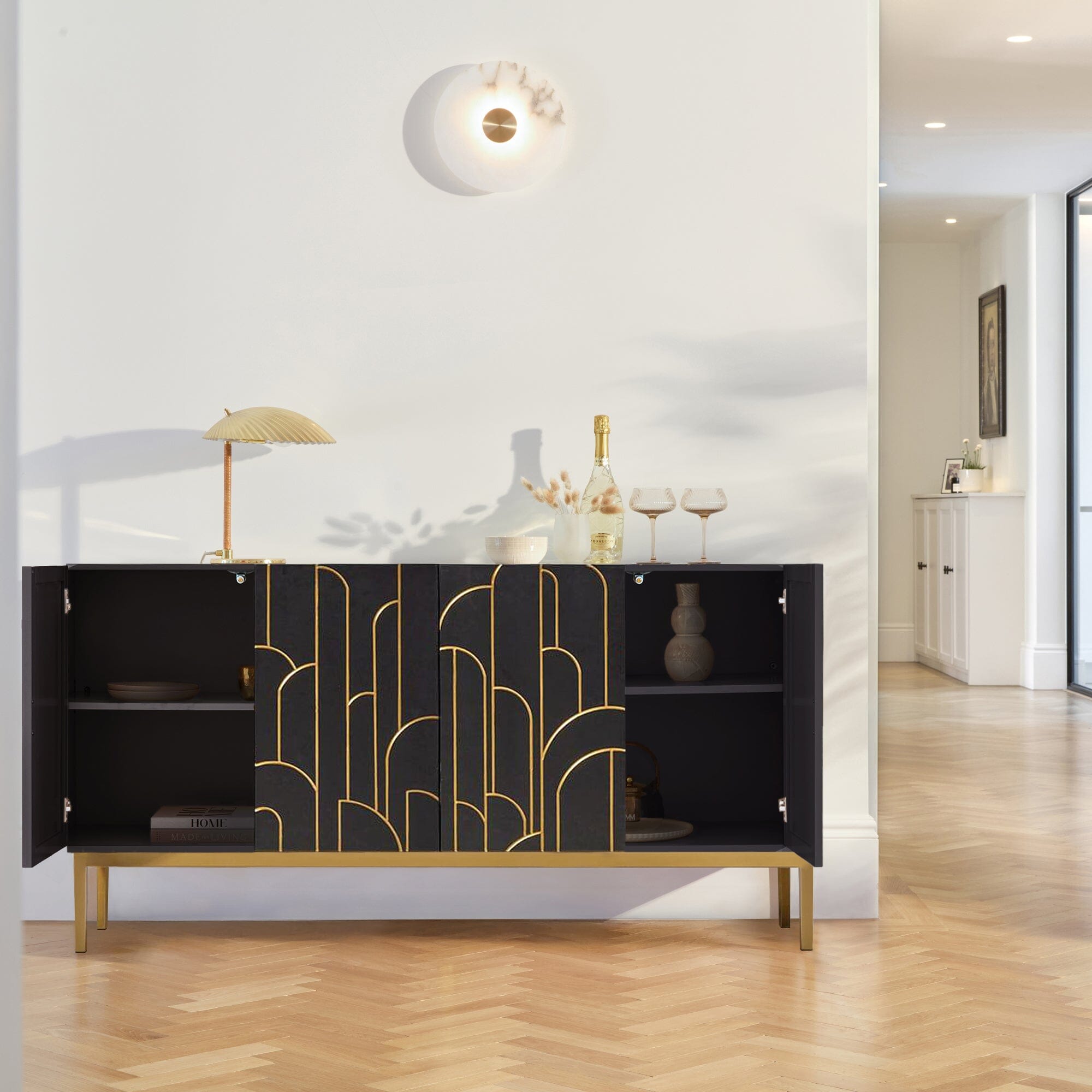 Gatsby Large 4 Door Sideboard - Noir Black