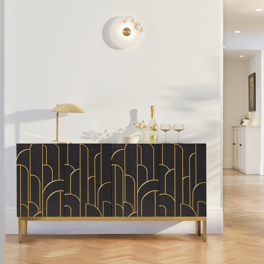 Gatsby Large 4 Door Sideboard - Noir Black