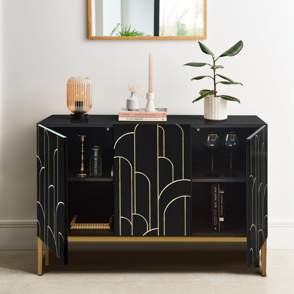 Gatsby 3 Door Sideboard - Noir Black