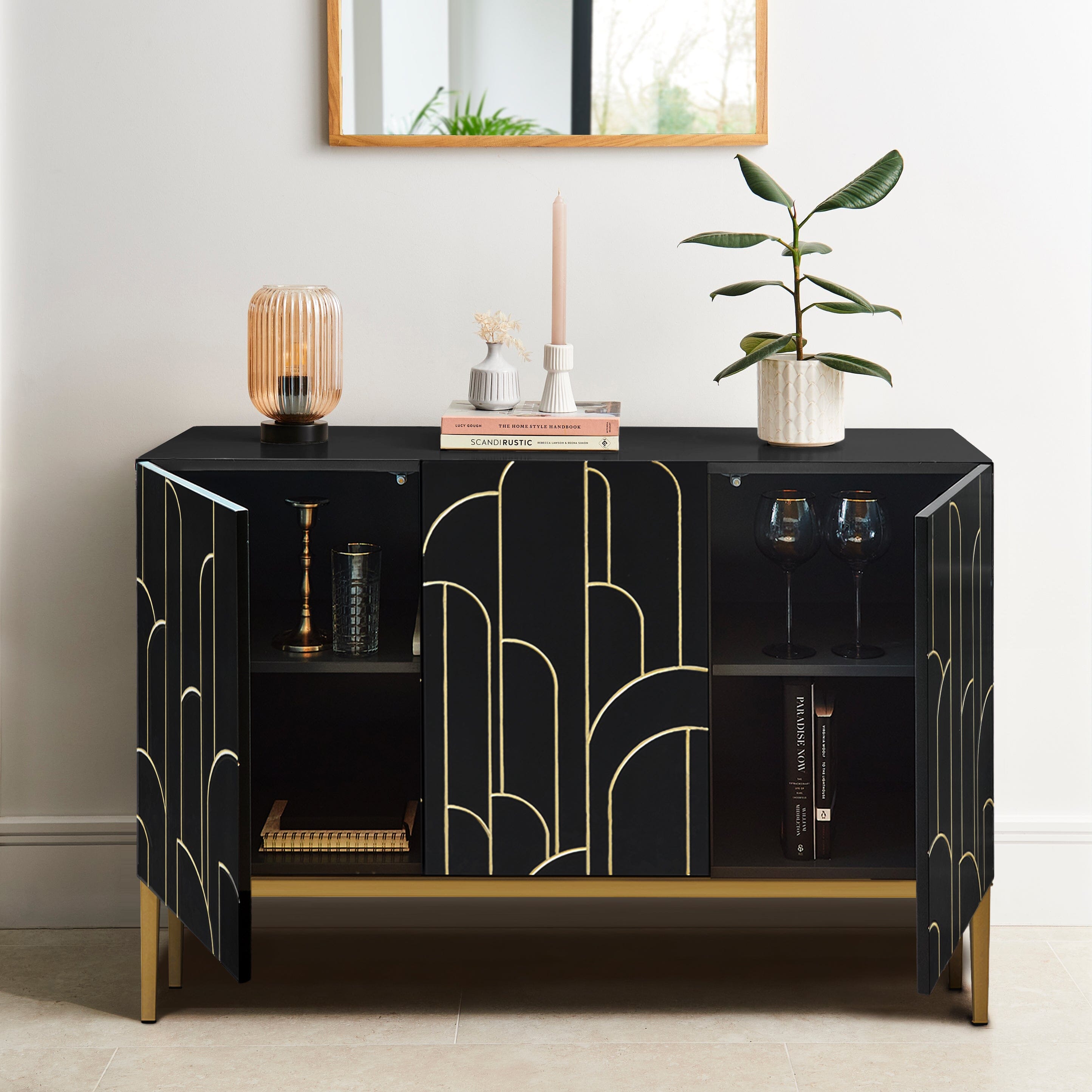 Gatsby 3 Door Sideboard - Noir Black