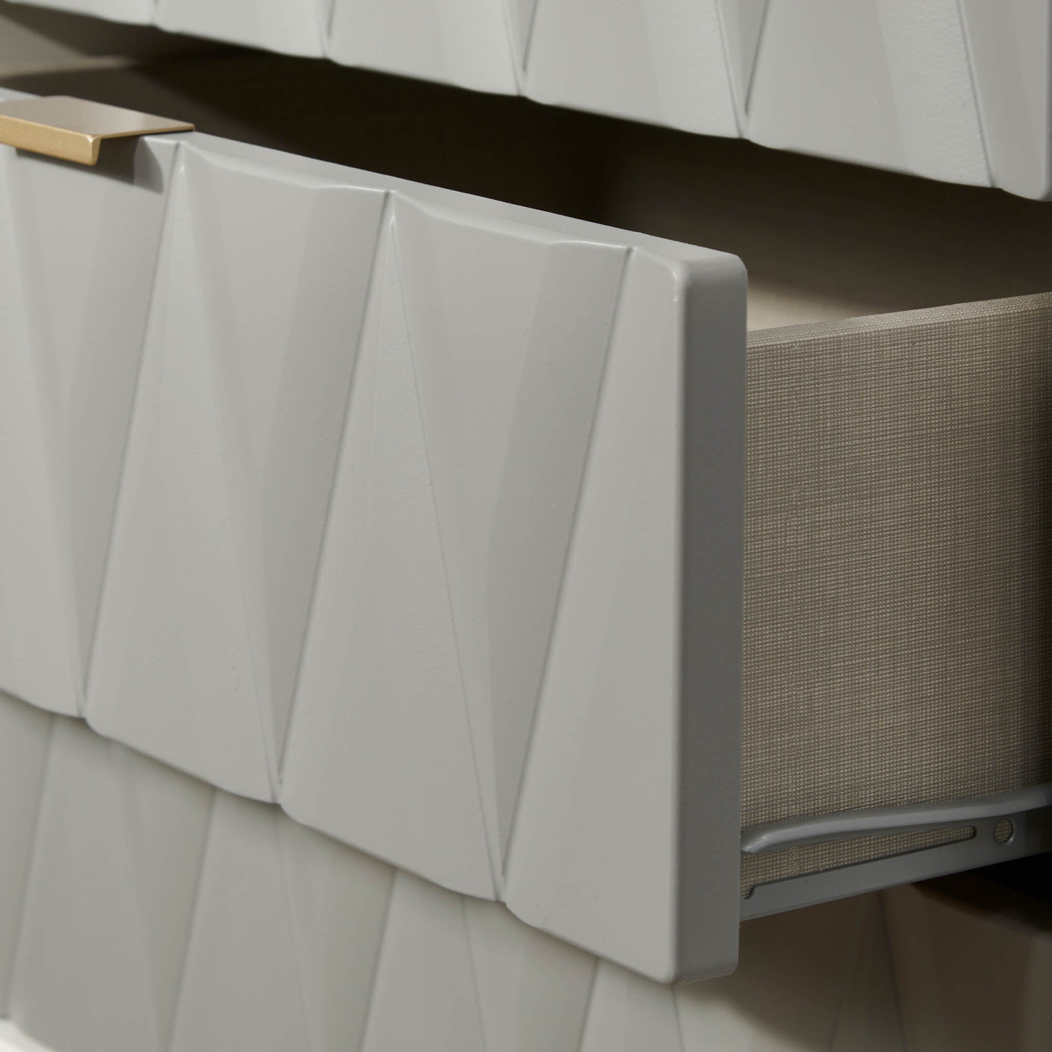 Geo 5 Drawer Tallboy with Gold Hairpin Legs