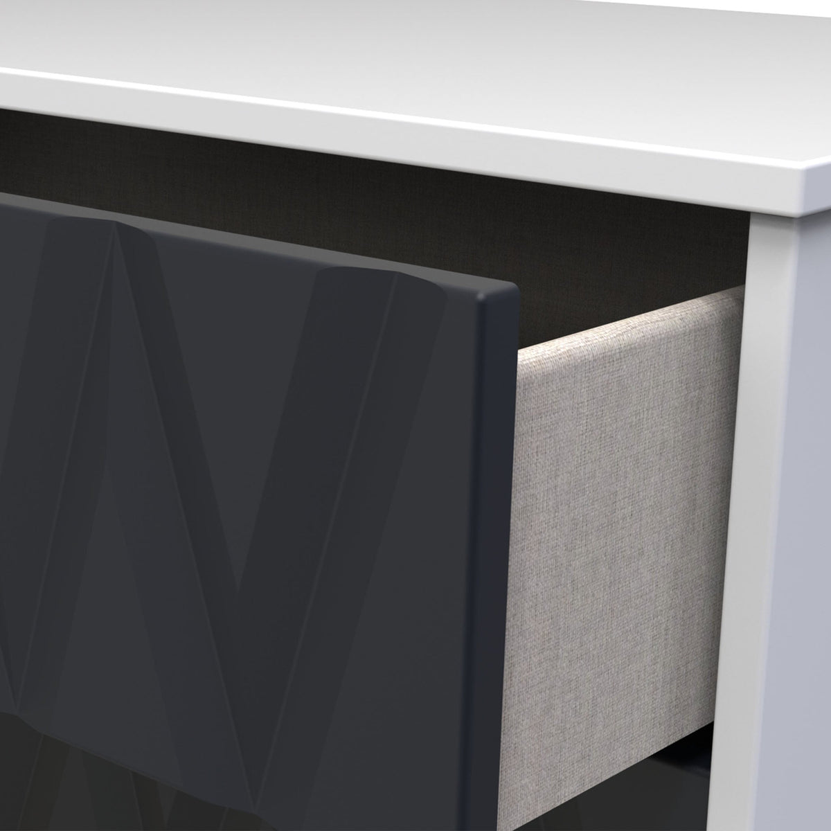 Geo 5 Drawer Tallboy with Gold Hairpin Legs