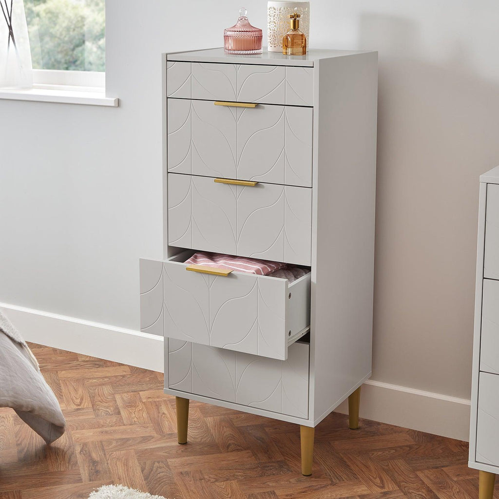 Gloria Tallboy - Grey & Brass Effect