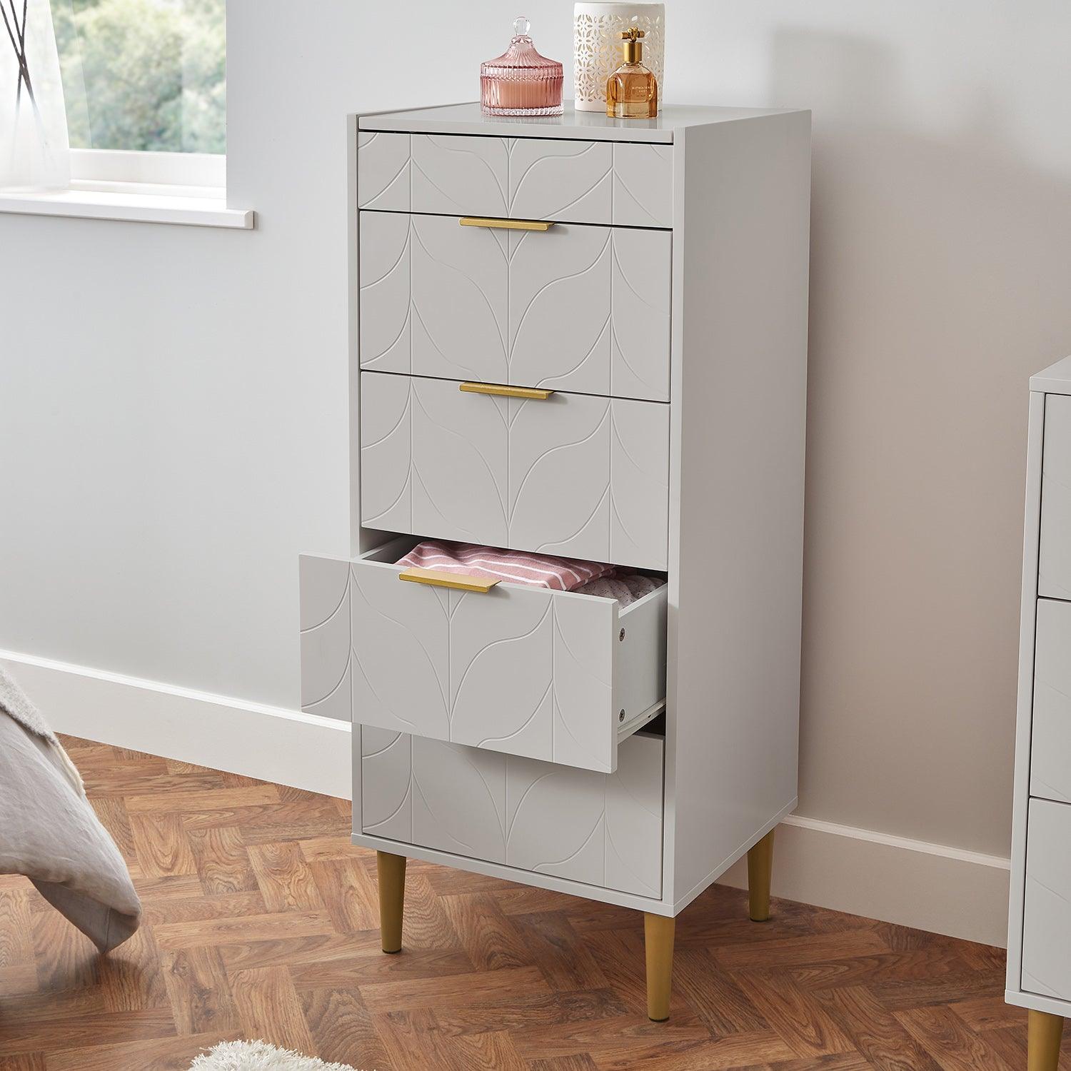 Gloria Tallboy - Grey & Brass Effect
