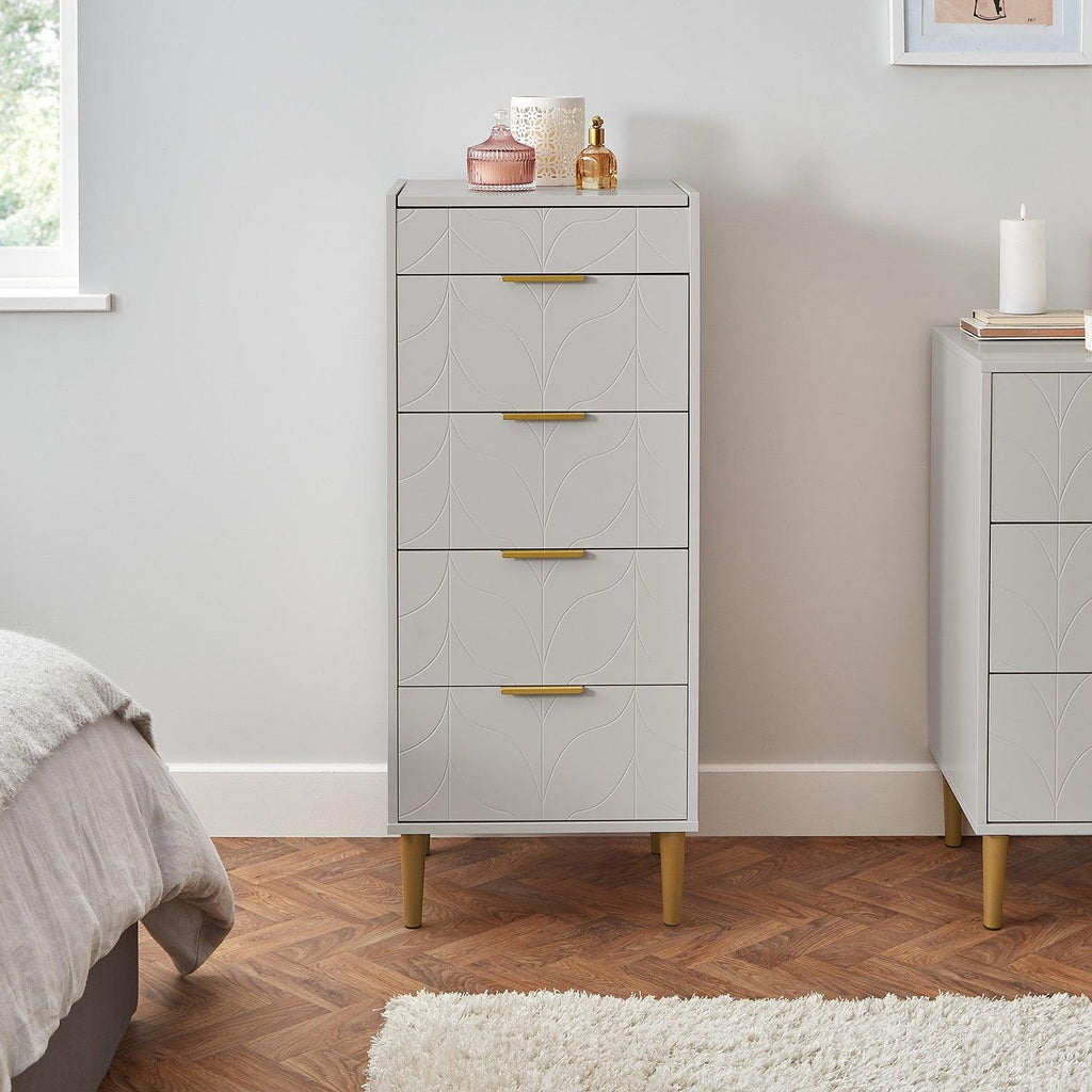 Gloria Tallboy - Grey & Brass Effect