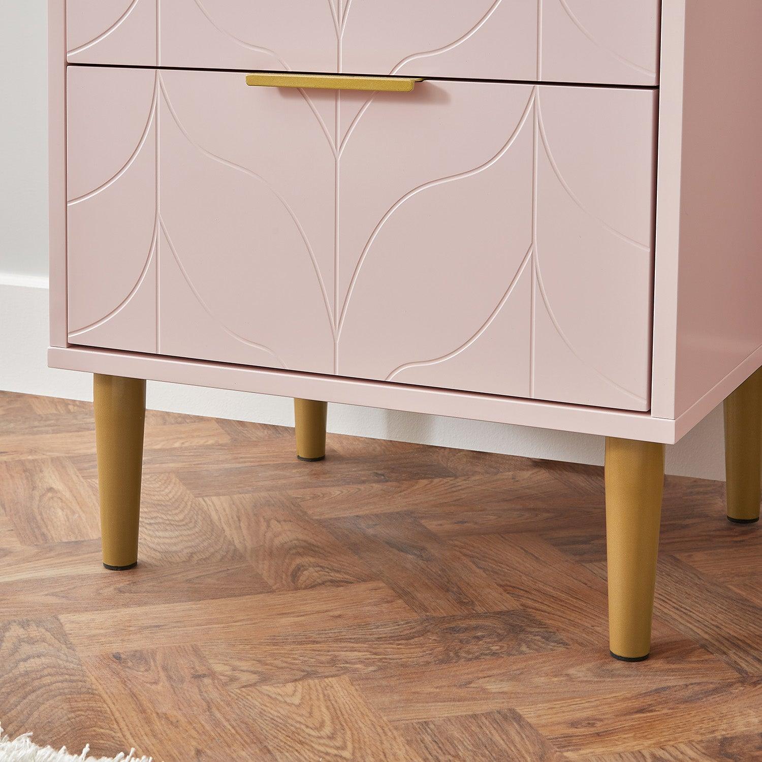 Gloria Tallboy - Blush Pink & Brass Effect