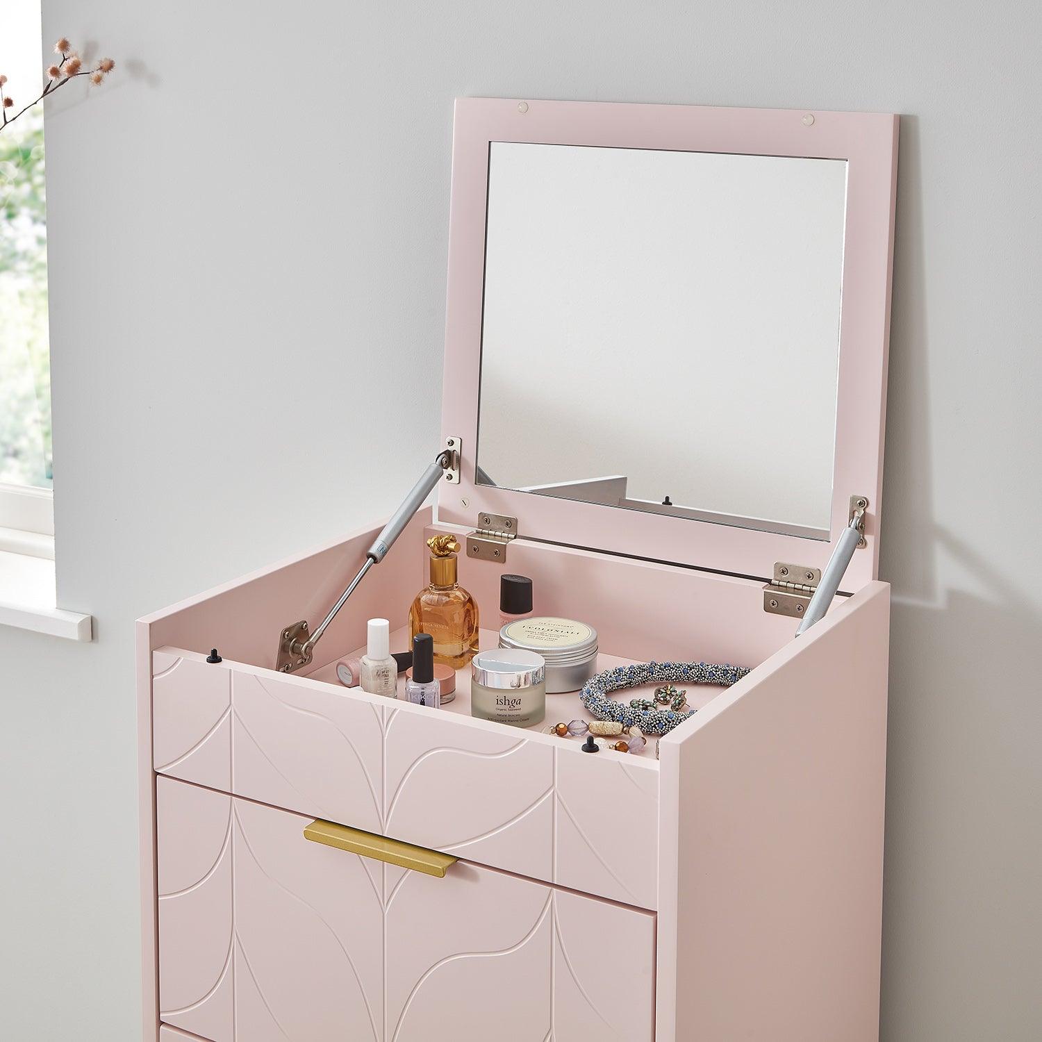 Gloria Tallboy - Blush Pink & Brass Effect