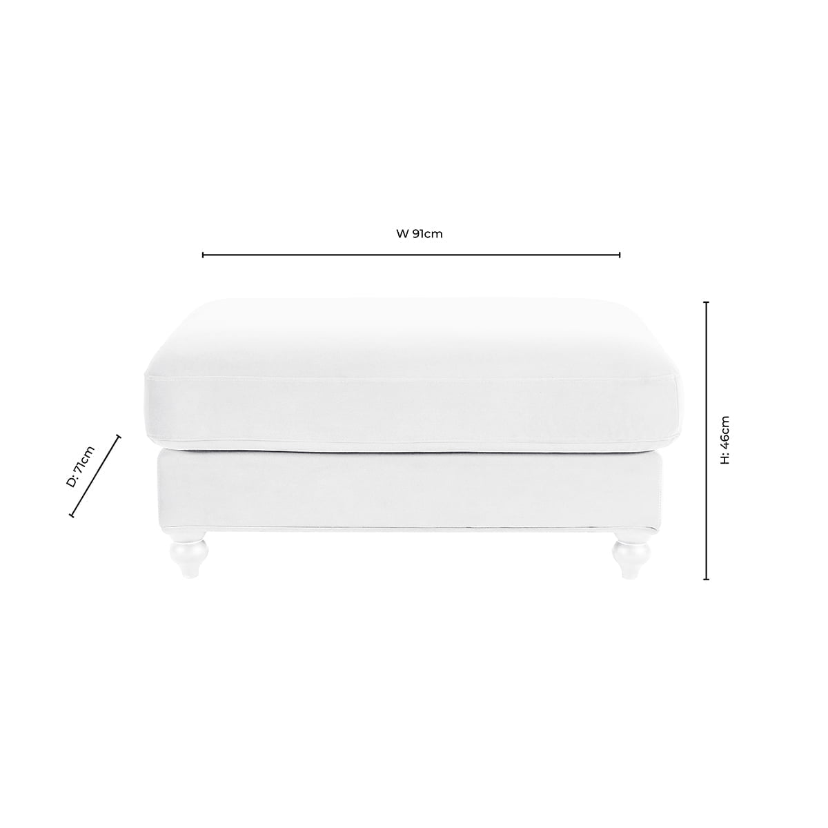 Hampshire Pouffe - Thin Natural Stripe
