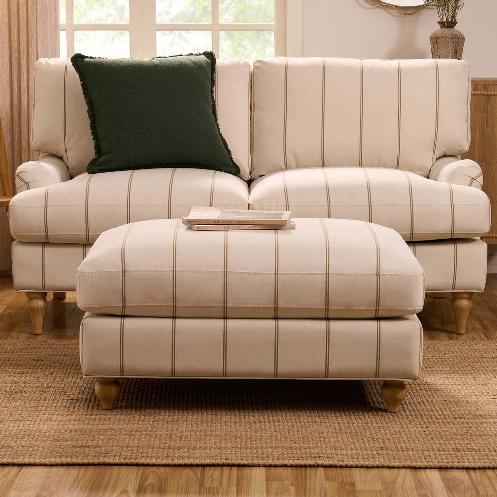 Hampshire Pouffe - Thin Natural Stripe