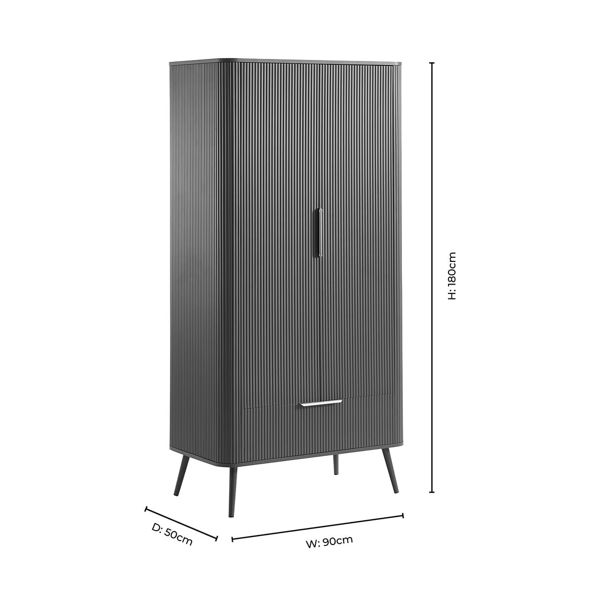 Hattie 2 Door Wardrobe with Drawer - Mocha