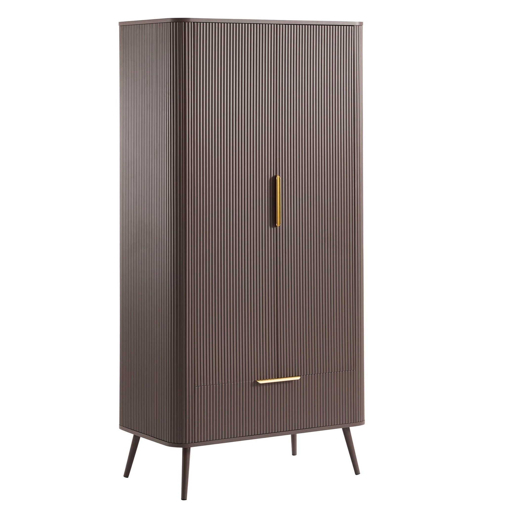 Hattie 2 Door Wardrobe with Drawer - Mocha