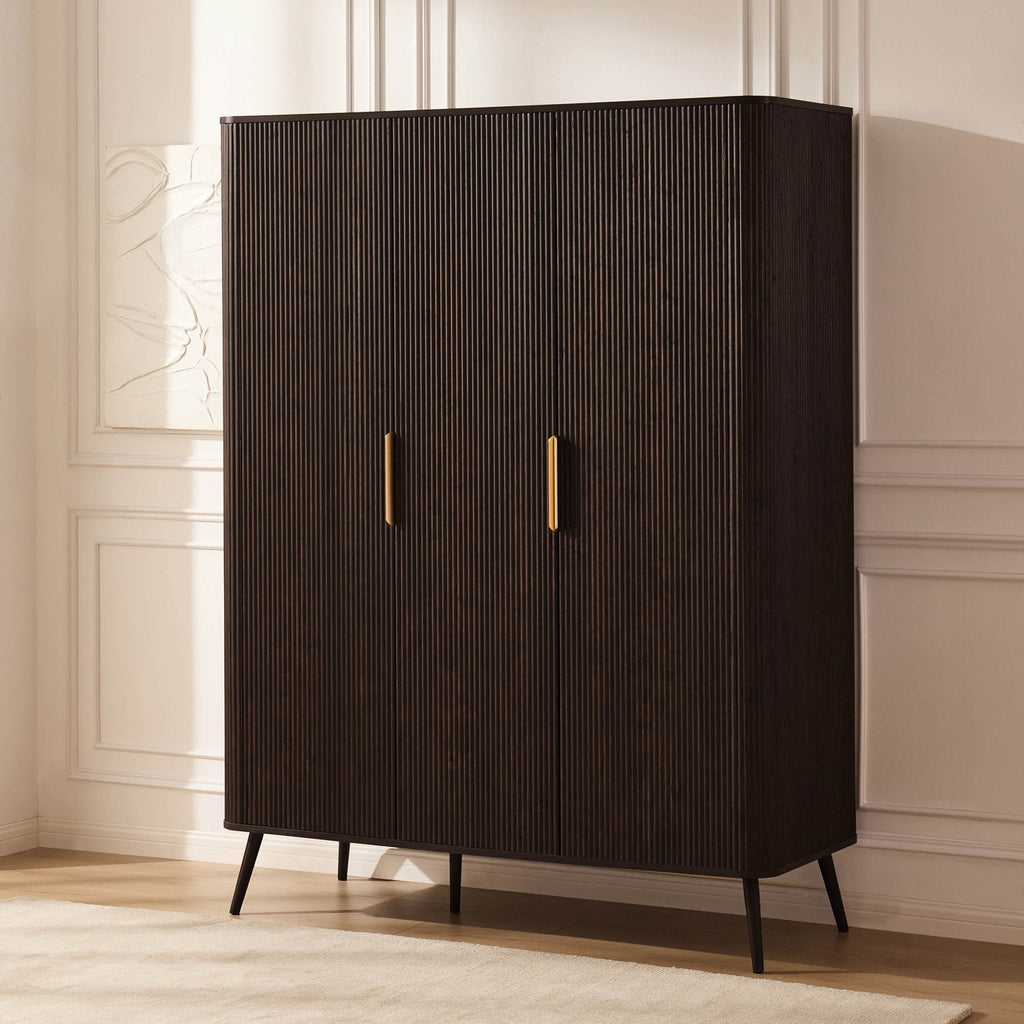 Hattie 3 Door Wardrobe - Walnut