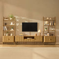 Hattie 3 Piece Bundle - 2 Shelving Units and TV Unit - Light Wood