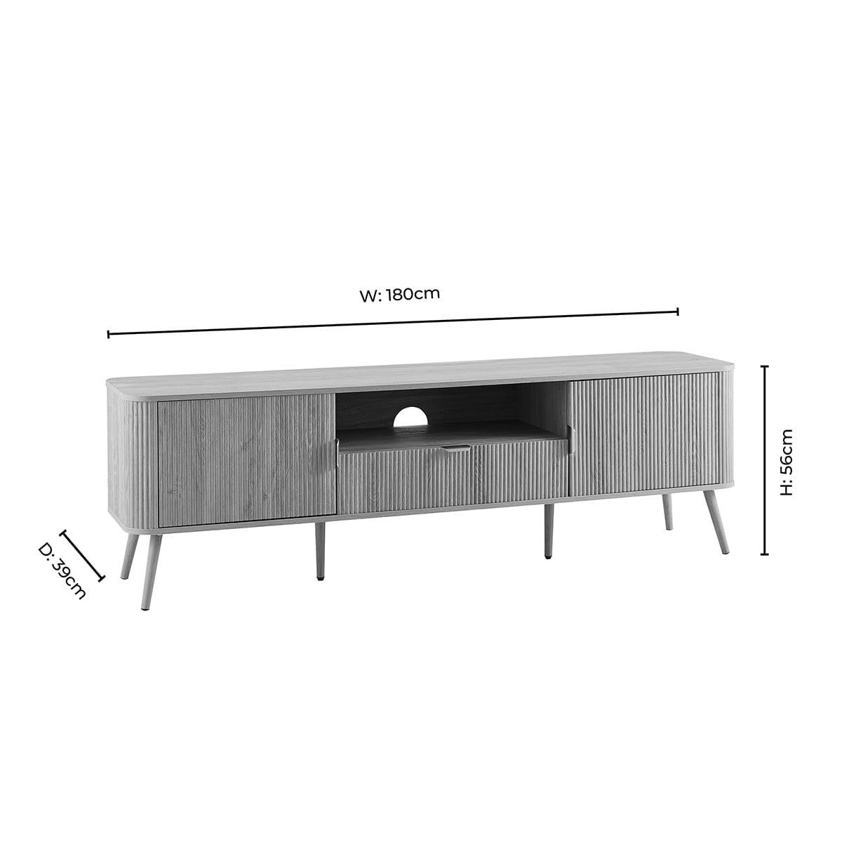 Hattie Large TV Unit for TVs up to 75"- Light Wood