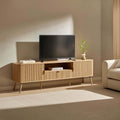 Hattie Large TV Unit for TVs up to 75"- Light Wood