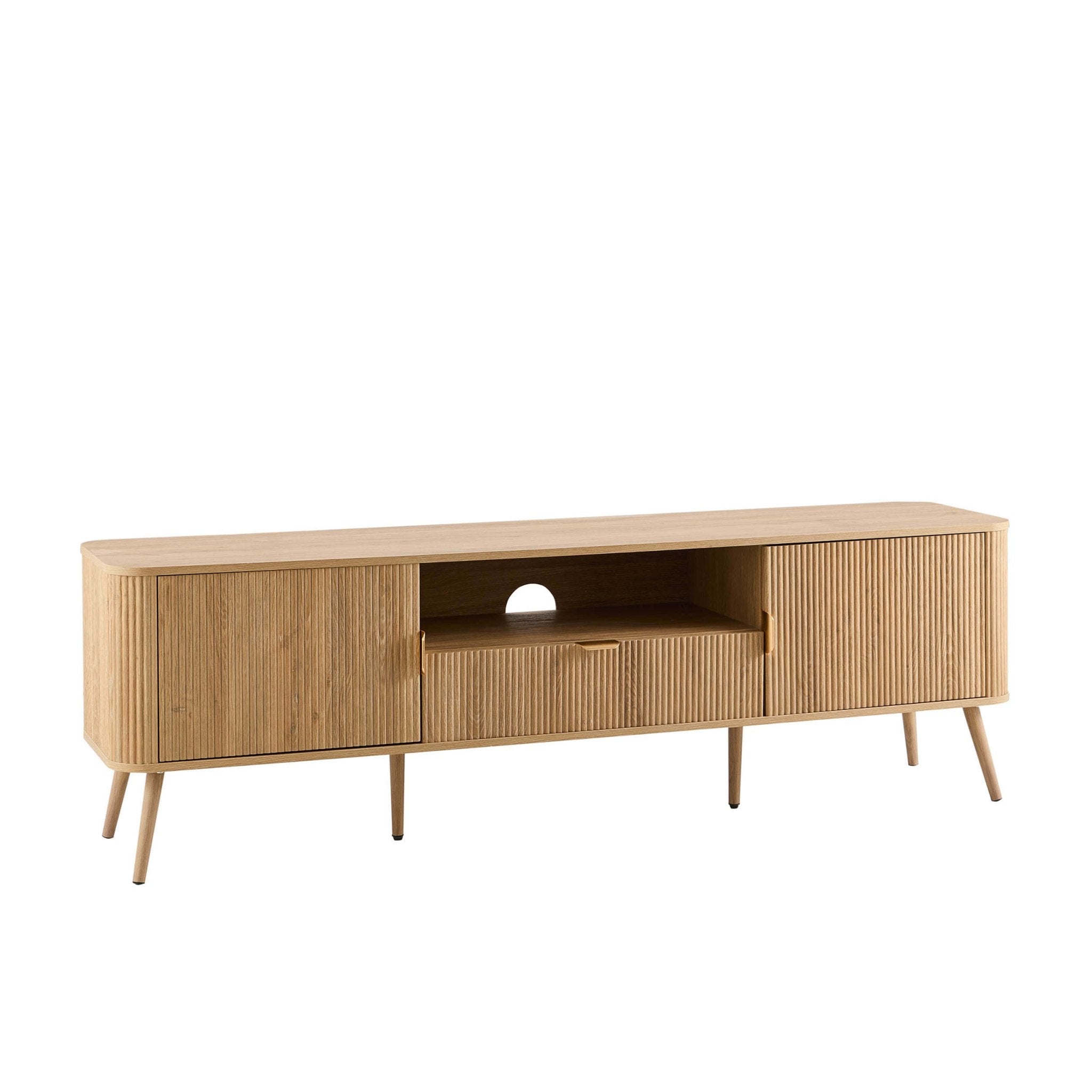 Hattie Large TV Unit for TVs up to 75"- Light Wood